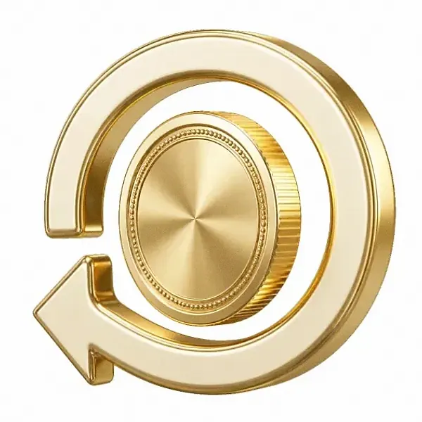 Coin with circular arrow — Magic Red